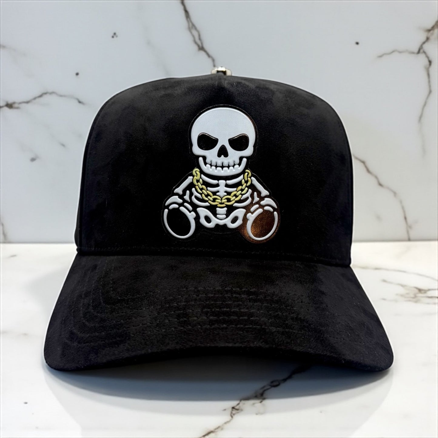 Muerto O Vivo Suede Skull Snapback